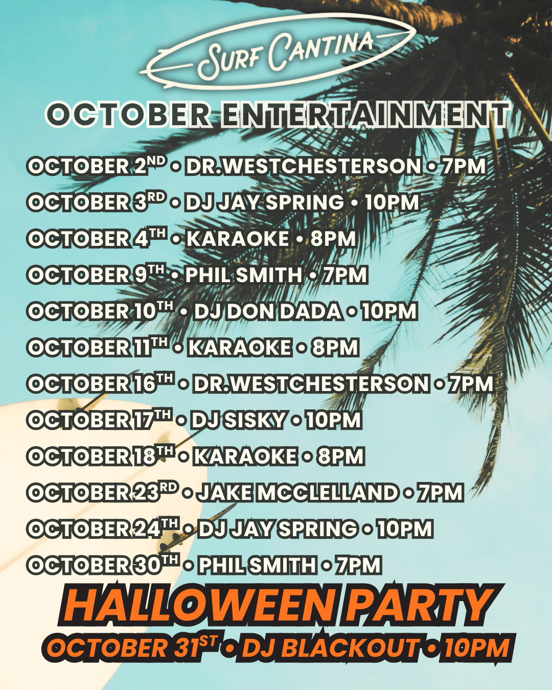 SURF OCTOBER ENTERTAINMENT